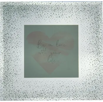 Rám na obraz Fotorámeček skleněný 10x10 cm, stříbrný třpytivý