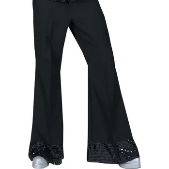 Karnevalový kostým Pánský kostým zvonové kalhoty černé 56-58 XL
