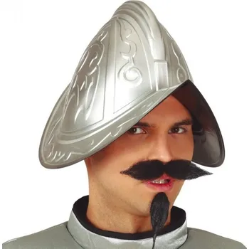 Karnevalový doplněk Helma rytíř stříbrná plastová
