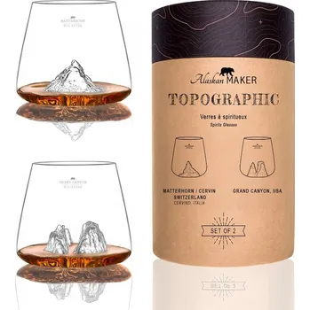 Sklenice Alaskan Maker designové sklenice na whisky Grand Canyon & Matterhorn