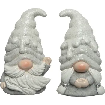 Vánoční dekorace Dekorační soška (2 druhy) Vánoční skřítek, stříbrný