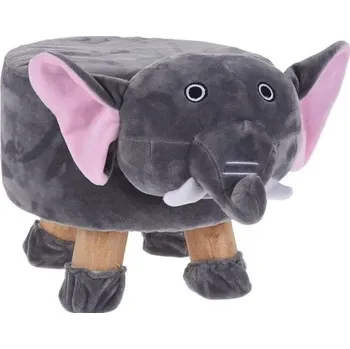 Stolička Dětská stolička Plyšový slon, šedá