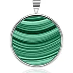 Olivie Stříbrný přívěsek GREEN NATURAL MALACHIT 6016
