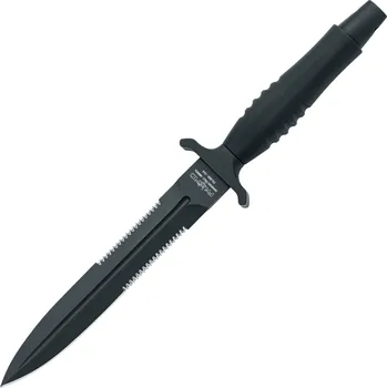 kapesní nůž Fox-Knives FOX KNIVES VELENO PEVNÁ ČEPEL NEREZOVÁ OCEL N690 TOP SHIELD BLD, ČERNÁ HLINÍKOVÁ RUKOJEŤ