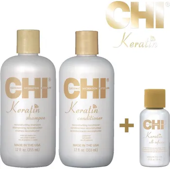CHI Keratin šampon a kondicionér + ZDARMA Keratin Silk infusion 15ml + dárek Matrix Food For Soft Hydratačný kondicionér 50ml zdarma