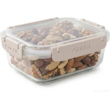 Dóza na potraviny CVAK&CVAK | Skleněná dóza na potraviny 600 ml | béžová