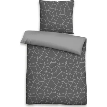 Povlečení Povlečení Hugo 140x200 cm, renforcé šedé geometrické