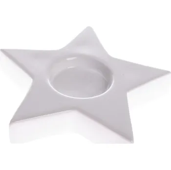 Svícen Svícen na čajovou svíčku bílá hvězda, 11,5 cm