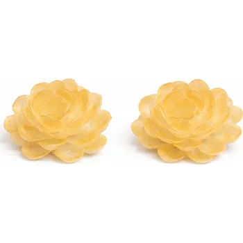 Jedlá dekorace na dort Anglická růže - velká zlatá - 2ks