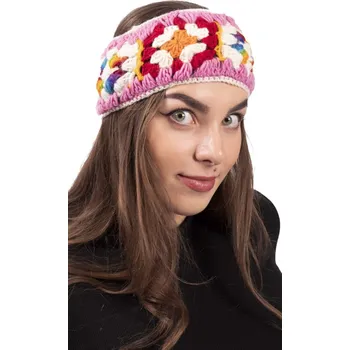 Rukavice Vlněná čelenka FLOWER / růžová I.