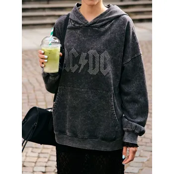 Pánská mikina Sinsay - Mikina s&nbsp;kapucí AC/DC - černá - 185DF-99X - 185DF-99X-L