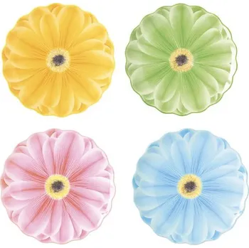 Talíř Jarní sada talířů gerbery pastelové 4ks Bouquet 21 cm, Easy Life