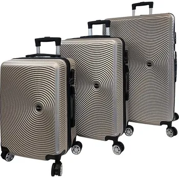 Bavy Cestovní kufr skořepinový Circle Gold beige - set 3 ks