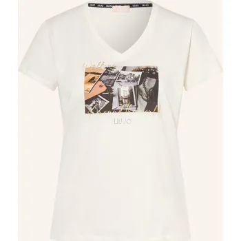 Dámské tričko Liu Jo Dámské Tričko S Ozdobnými Kameny, bílá / zlatá /...