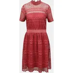 Růžové krajkové šaty se stojáčkem VILA Nelly - Dámské