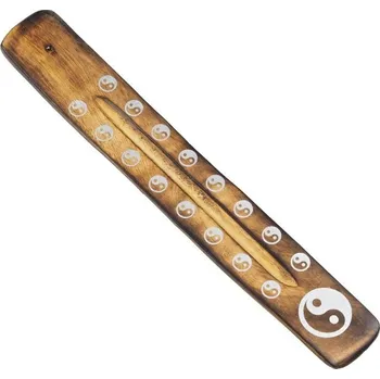 Čajovna Stojánek na vonné tyčinky dřevěný - lyže antik Jin jang