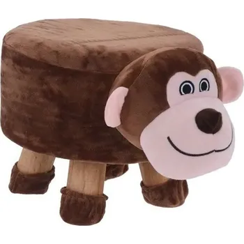 Stolička Dětská stolička Plyšová opice, hnědá