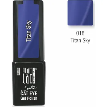 Umělé nehty GlamLac Gel lak magnetický modrý - 018 Titan Sky 6 ml