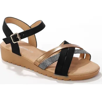 Dámské sandále Páskové sandály na klínové podrážce černá 41