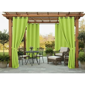 Pergola Venkovní zahradní závěs s kroužky MONTANA color 19 limonka, různé rozměry (cena za 1 kus) + dárek úvaz MyBestHome Rozměr: 155x200 cm