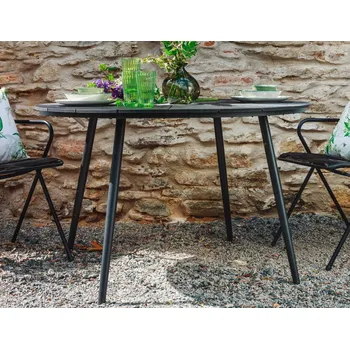 Jídelní stůl Kulatý zahradní jídelní stůl Parker 120 cm, černý