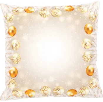 Povlak na polštářek Dekorační povlak na polštář Vánoční koule 45x45 cm, zlatý