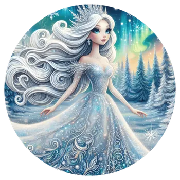Jedlá dekorace na dort Jedlý tisk – Ledová princezna Ø13 Jedlý papír
