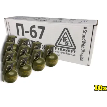 Airsoftová zbraň 10x Airsoftový ruční granát P-67M NATO, PYROSOFT