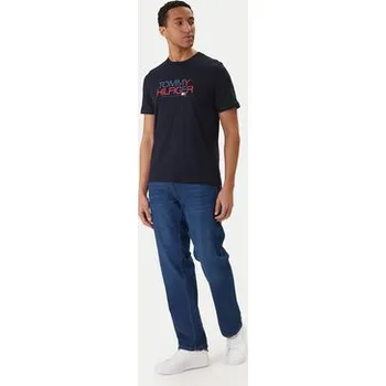 Pánské tričko Tommy Hilfiger T-Shirt Brand Love Big Text MW0MW42369 Tmavomodrá Regular Fit M