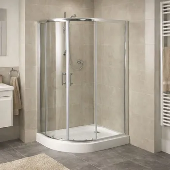 Sprchový asymetrický kout s vaničkou IBIZA II, 100, 80, Pravé (DX), Čiré bezpečnostní sklo - 5 mm, Chrom/Leštěný hliník (ALU) OLBIBI210P + slevový kód