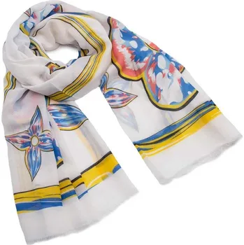 Šála Šála klasická - bílá s potiskem