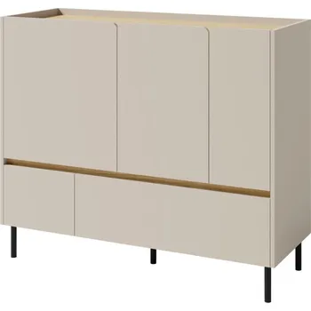 Komoda Komoda se zásuvkami Lucky, 120 cm, pískově béžová/olejovaný dub