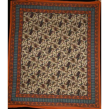 Přehoz na lůžko Mandala velká Ornamenty oranžová