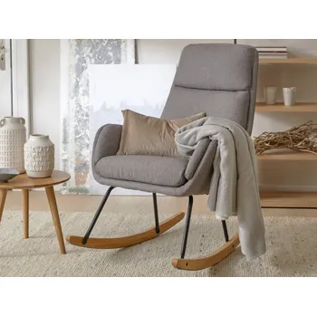 Křeslo Houpací křeslo Lindberg, holubí šedá látka