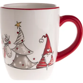 Vánoční hrnek Skřítek a sob u stromečku, 350 ml