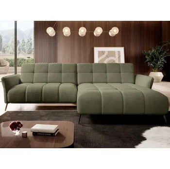 Sedací souprava Rohová sedačka Mystic,zelená látka,pravý roh,elektrické polohování