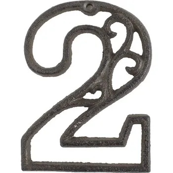 Domovní cedule Domovní číslo 2, hnědá litina