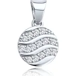 OLIVIE MINET Přívěsek z bílého zlata kolečko s bílým zirkonem Au