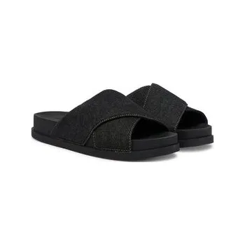 Pánské pantofle Nazouváky Tommy Jeans Tjw Comfort Slides Washed Denim EN0EN02898 Černá 39