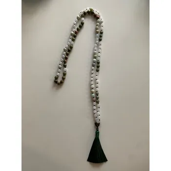 Náhrdelník RV studio Louny s.r.o. Korálky Mala ze vzácných kamenů - Achát, Křemen, Unakit a Nefrit