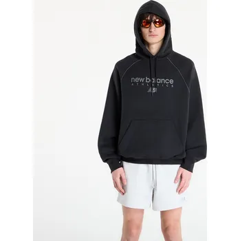 Pánská mikina Mikina New Balance Linear Graphic Fleece Hoodie Black L