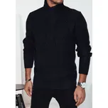 BASIC Černý pánský svetr s šálovým límcem Černá