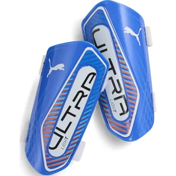 Fotbalový chránič Chrániče PUMA ULTRA LIGHT STRAP 030992-04 ULTRA BLUE/WHITE/GLOWING RED XXS