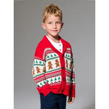 Chlapecká mikina Sinsay - Kardigan s vánočním motivem - červená - 924BQ-33X - 924BQ-33X-134