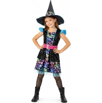 Karnevalový kostým Dětský dívčí kostým Čarodějnice duhová 104