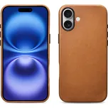 Kožený obal na iPhone 16 - iCarer, OilWax MagSafe Camel