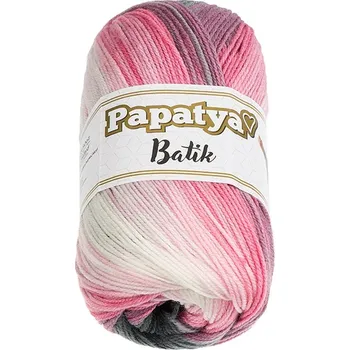 Příze PAPATYA BATIK Bílá,Šedá,Růžová 554-21 100g / 360 m