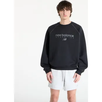 Pánská mikina Mikina New Balance Linear Graphic Fleece Crew Black XL