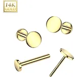 Atreya Bezzávitová labreta ze 14kt zlata plochý disk, AU 585