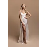 Eva & Lola Bílé saténové šaty na ramínka